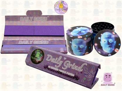 Blue Face In Space Esoteric - 50mm 4-Piece High Quality Custom Metal Tobacco Herb Grinder Gift Idea