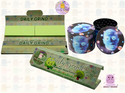 Blue Face In Space Esoteric - 50mm 4-Piece High Quality Custom Metal Tobacco Herb Grinder Gift Idea