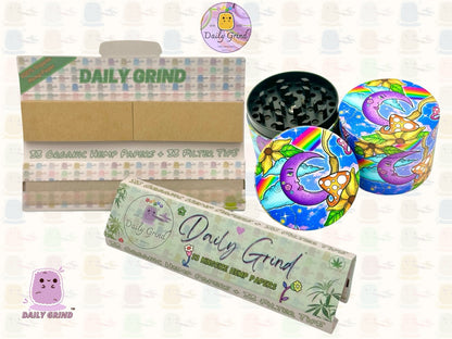 Coloré Trippy Moon Mushroom Rainbow Trippy - 50mm 4 pièces de haute qualité personnalisé en métal broyeur d'herbes cadeau 