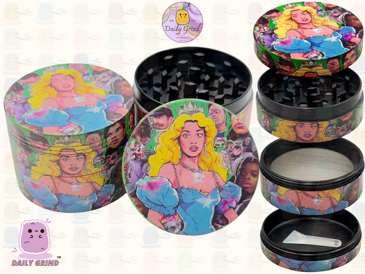 Motif Trippy coloré ondulé liquide Hallucination 50mm 4 pièces haute qualité personnalisé métal herbe broyeur cadeau 