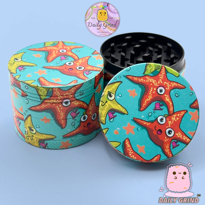 Motif Trippy coloré ondulé liquide Hallucination 50mm 4 pièces haute qualité personnalisé métal herbe broyeur cadeau 