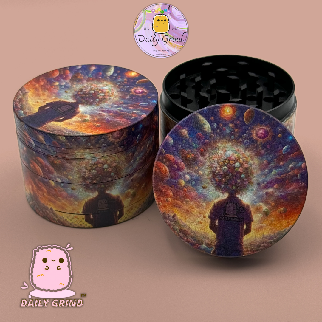 Motif Trippy coloré ondulé liquide Hallucination 50mm 4 pièces haute qualité personnalisé métal herbe broyeur cadeau 