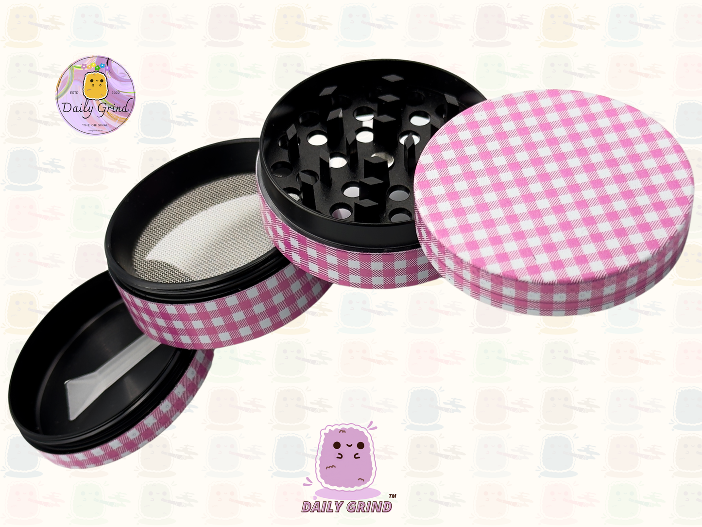 Motif Trippy coloré ondulé liquide Hallucination 50mm 4 pièces haute qualité personnalisé métal herbe broyeur cadeau 