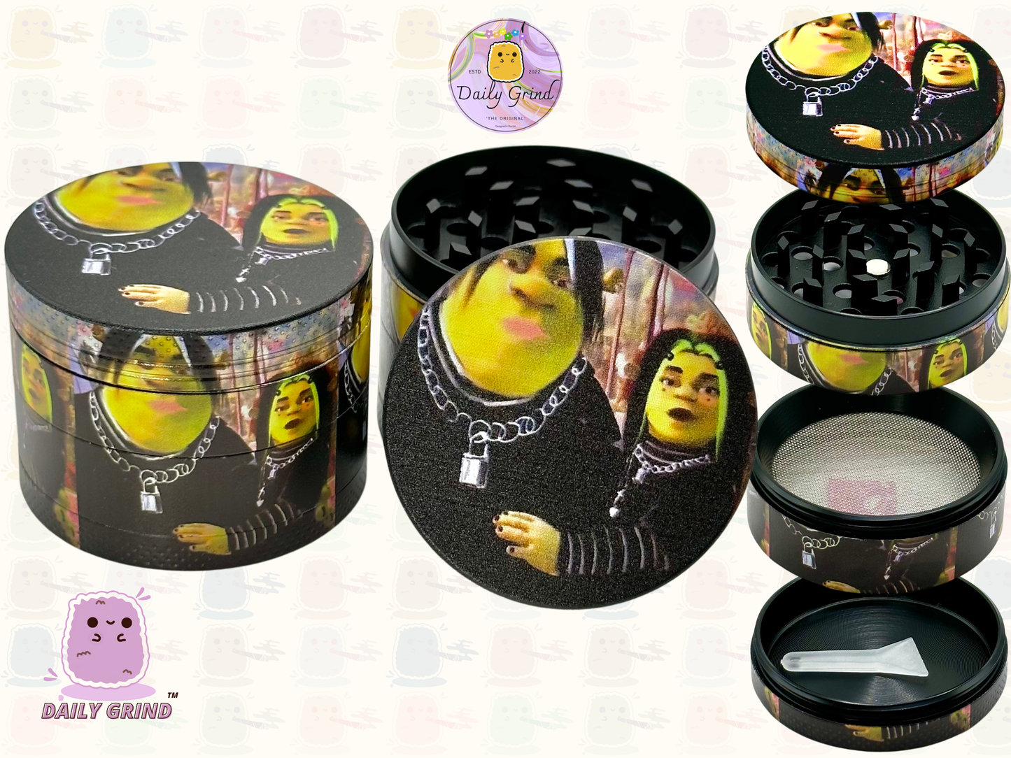 Emo Goth Funny Parody Meme - 50mm 4 parties cadeau de broyeur d'herbes en métal personnalisé de haute qualité 