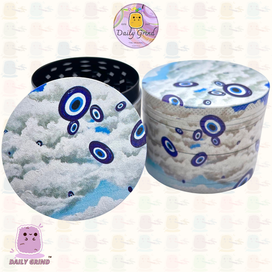 Spiritual Eye of Protection - 50mm 4-Piece High Quality Custom Metal Tobacco Herb Grinder Gift Idea