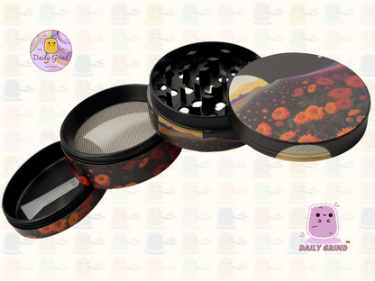 Motif Trippy coloré ondulé liquide Hallucination 50mm 4 pièces haute qualité personnalisé métal herbe broyeur cadeau 