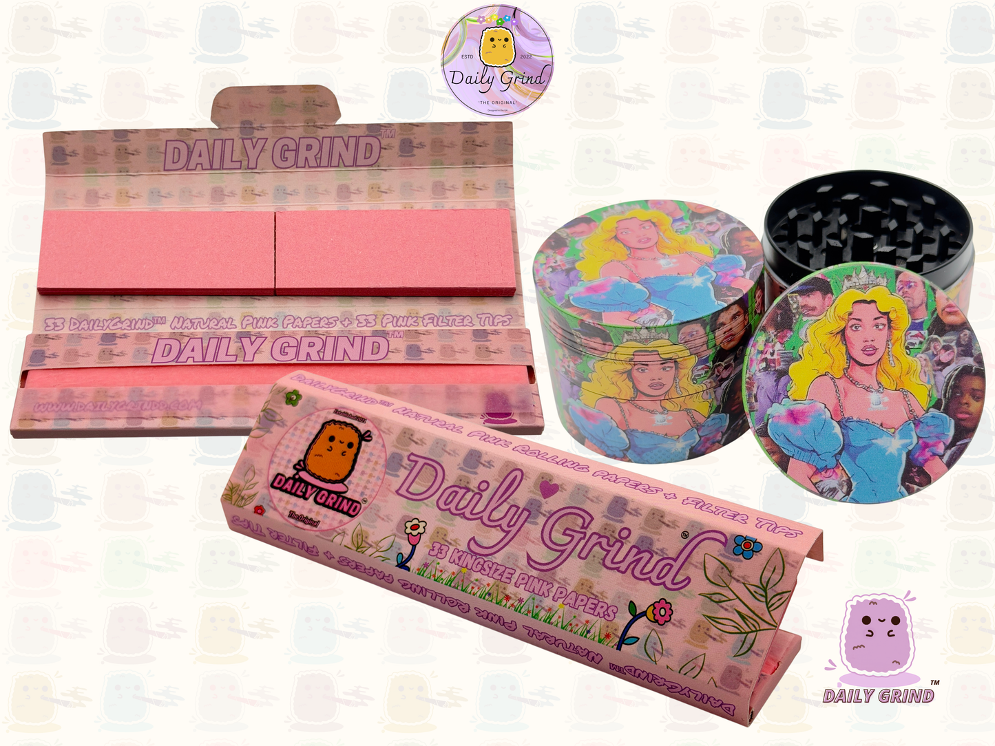 Motif Trippy coloré ondulé liquide Hallucination 50mm 4 pièces haute qualité personnalisé métal herbe broyeur cadeau 
