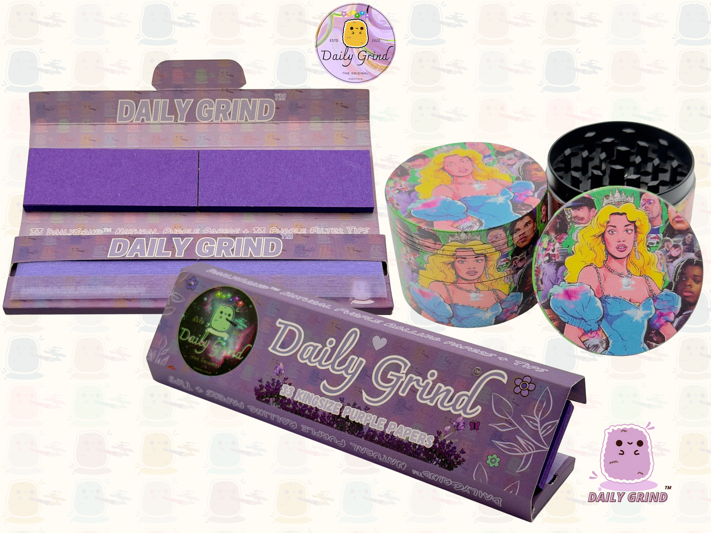 Motif Trippy coloré ondulé liquide Hallucination 50mm 4 pièces haute qualité personnalisé métal herbe broyeur cadeau 