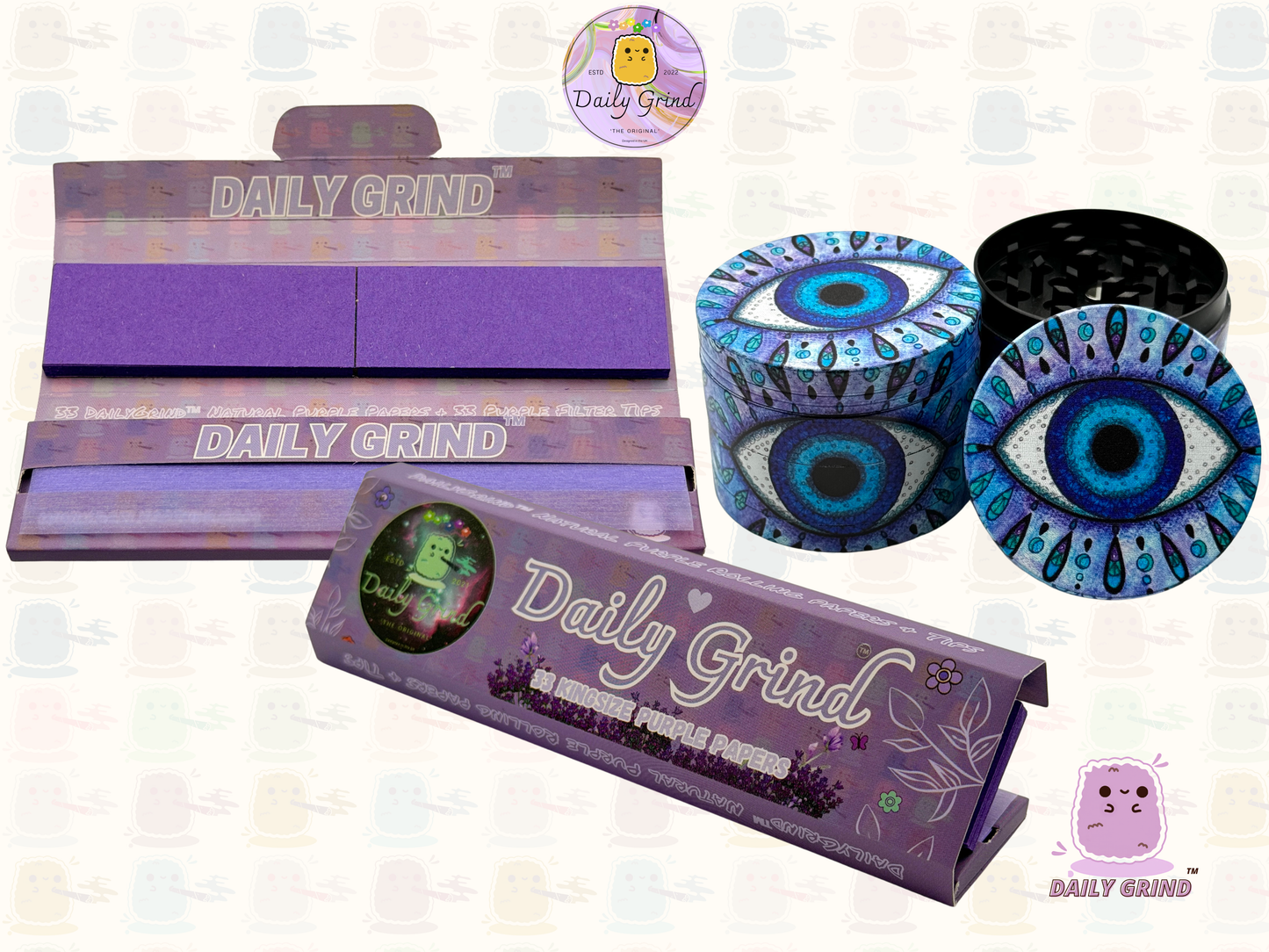 Motif Trippy coloré ondulé liquide Hallucination 50mm 4 pièces haute qualité personnalisé métal herbe broyeur cadeau 