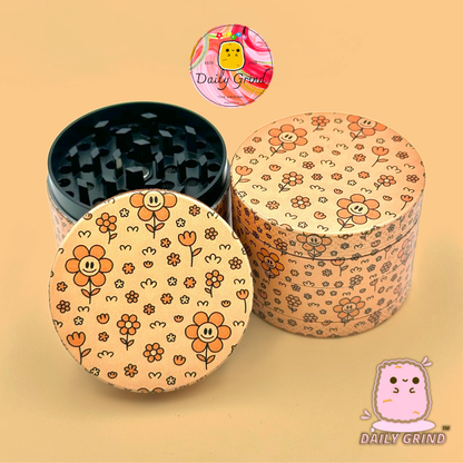 Conception mignonne de fleurs d'oranger d'automne - 50mm 4 pièces cadeau de broyeur d'herbes en métal personnalisé de haute qualité 