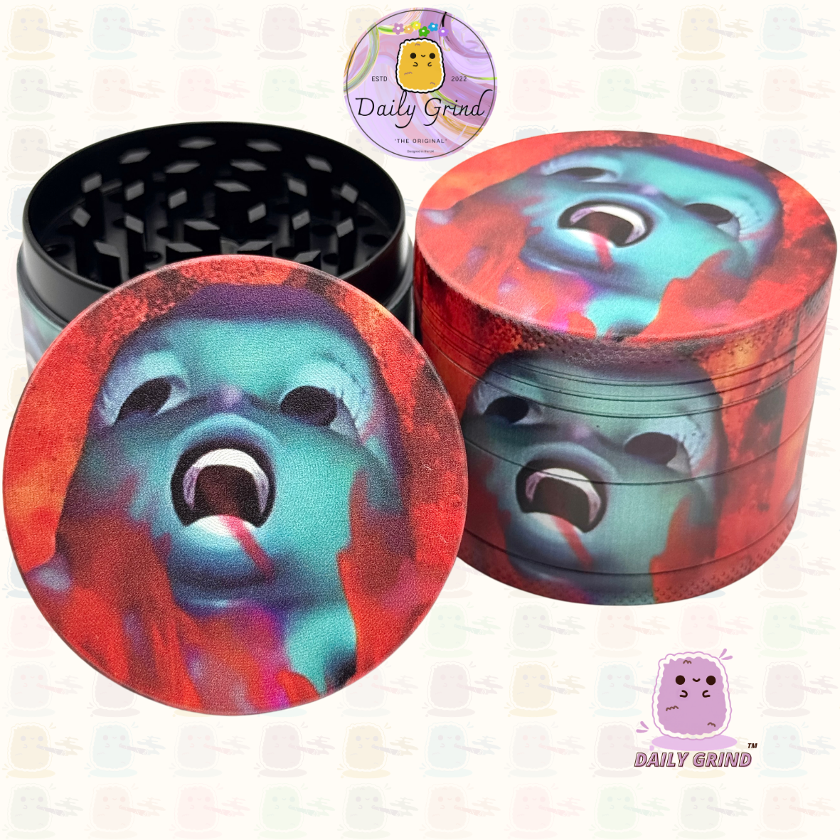 Mignon œil de cristal coloré Trippy 50mm 4 pièces de haute qualité personnalisé broyeur d'herbes en métal cadeau 