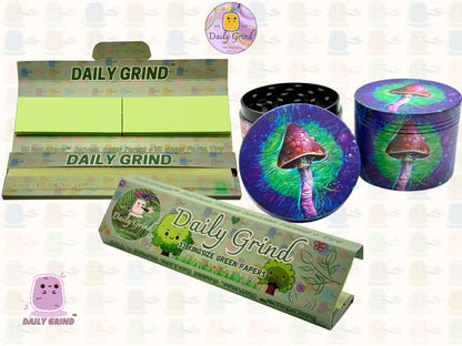 Mushroom Art - 50mm 4-Piece High Quality Custom Metal Tobacco Herb Grinder Gift Idea