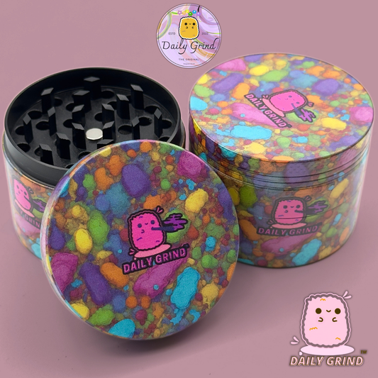 Motif Trippy coloré ondulé liquide Hallucination 50mm 4 pièces haute qualité personnalisé métal herbe broyeur cadeau 