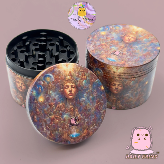 Motif Trippy coloré ondulé liquide Hallucination 50mm 4 pièces haute qualité personnalisé métal herbe broyeur cadeau 
