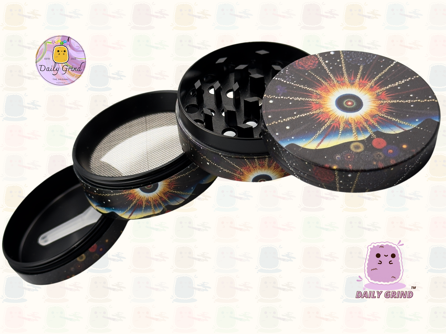 Exploding Star - 50mm Premium 4-Piece Custom Metal Tobacco Herb Grinder Gift Idea
