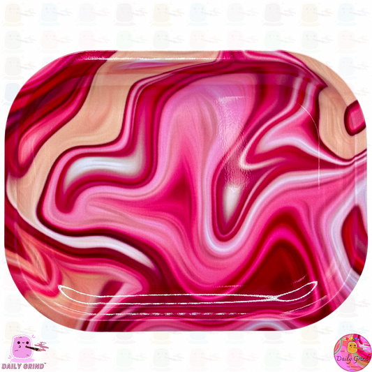 Cute Pink Tie Dye Liquid Metal Beautiful - 14x18cm Metal Tray Surface for Bits & Pieces  Trinkets  Gift