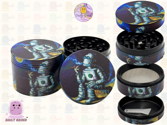 Motif Trippy coloré ondulé liquide Hallucination 50mm 4 pièces haute qualité personnalisé métal herbe broyeur cadeau 