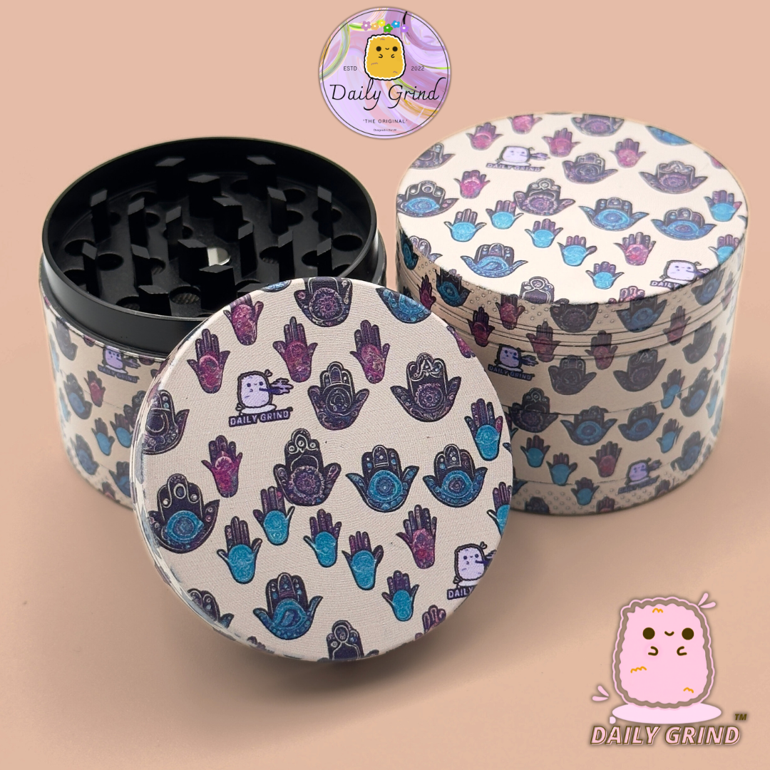 Motif Trippy coloré ondulé liquide Hallucination 50mm 4 pièces haute qualité personnalisé métal herbe broyeur cadeau 