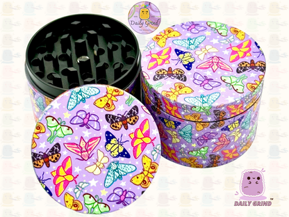 Papillons colorés roses filles mignonnes Design dessin animé Kawaii - 50mm 4 pièces cadeau de broyeur d'herbes en métal personnalisé de haute qualité 
