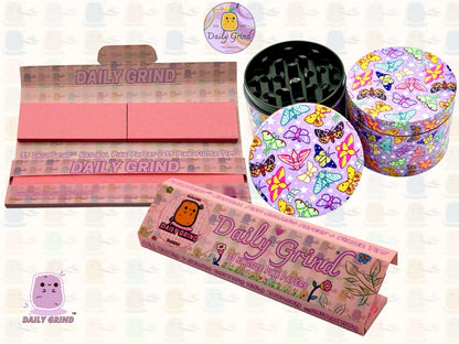 Papillons colorés roses filles mignonnes Design dessin animé Kawaii - 50mm 4 pièces cadeau de broyeur d'herbes en métal personnalisé de haute qualité 