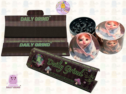 Sad Kitty Wrapped in Blanket Cute Funny Kawaii - 50mm 4-Piece High Quality Custom Metal Tobacco Herb Grinder Gift Idea