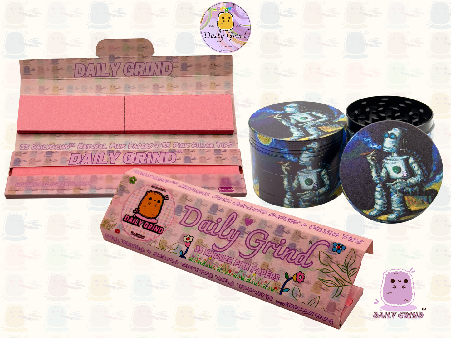Motif Trippy coloré ondulé liquide Hallucination 50mm 4 pièces haute qualité personnalisé métal herbe broyeur cadeau 