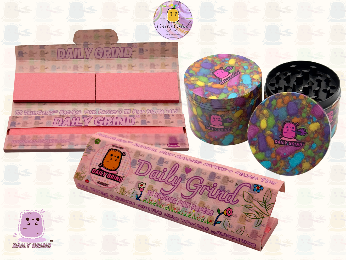 Motif Trippy coloré ondulé liquide Hallucination 50mm 4 pièces haute qualité personnalisé métal herbe broyeur cadeau 