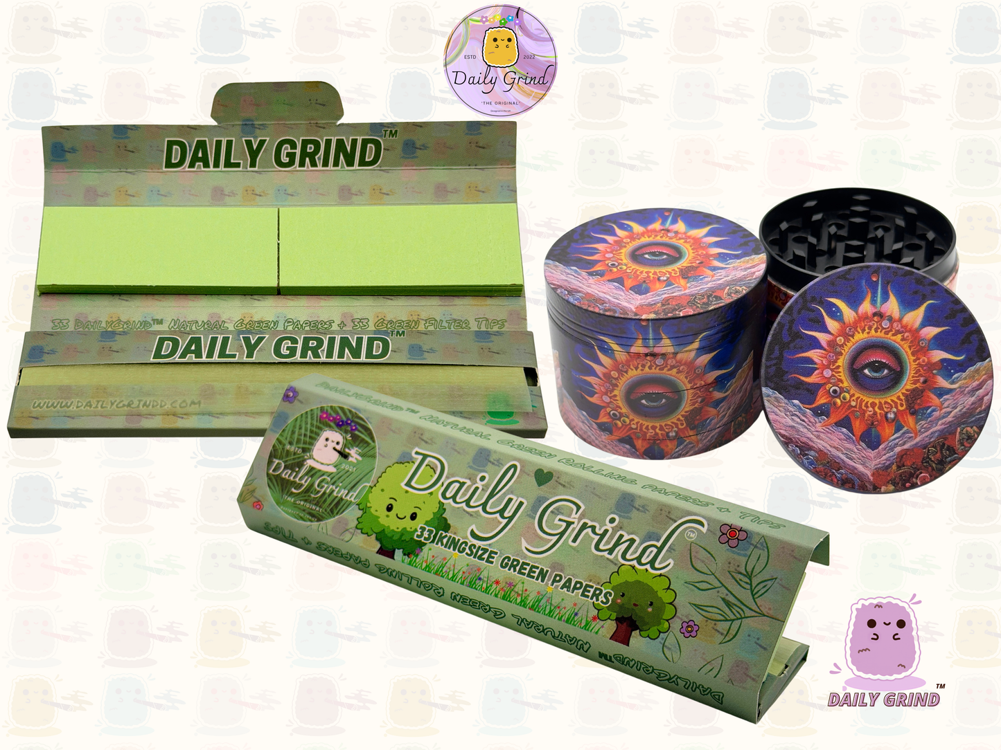 Motif Trippy coloré ondulé liquide Hallucination 50mm 4 pièces haute qualité personnalisé métal herbe broyeur cadeau 
