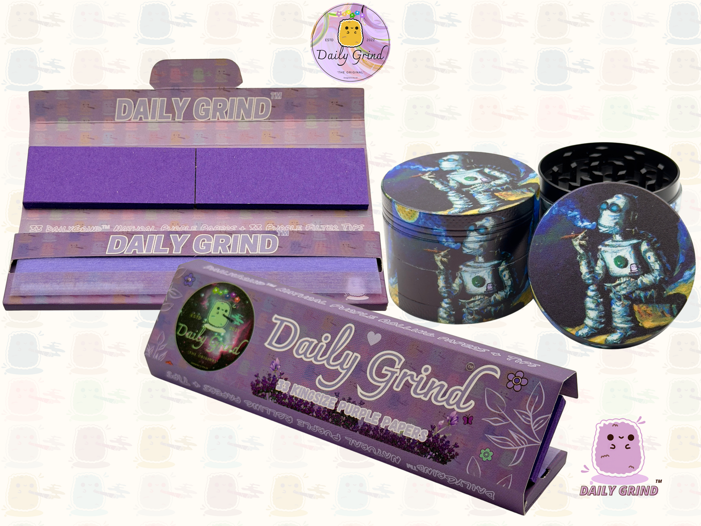 Motif Trippy coloré ondulé liquide Hallucination 50mm 4 pièces haute qualité personnalisé métal herbe broyeur cadeau 