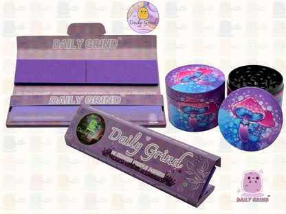 Purple Mushroom Tie Dye - 50mm 4-Piece High Quality Custom Metal Tobacco Herb Grinder Gift Idea