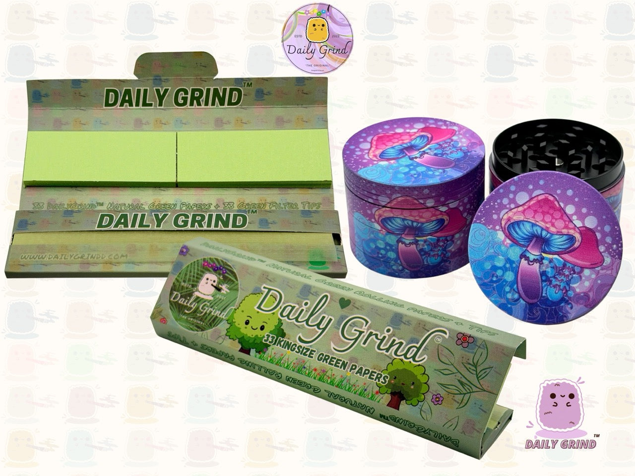 Purple Mushroom Tie Dye - 50mm 4-Piece High Quality Custom Metal Tobacco Herb Grinder Gift Idea