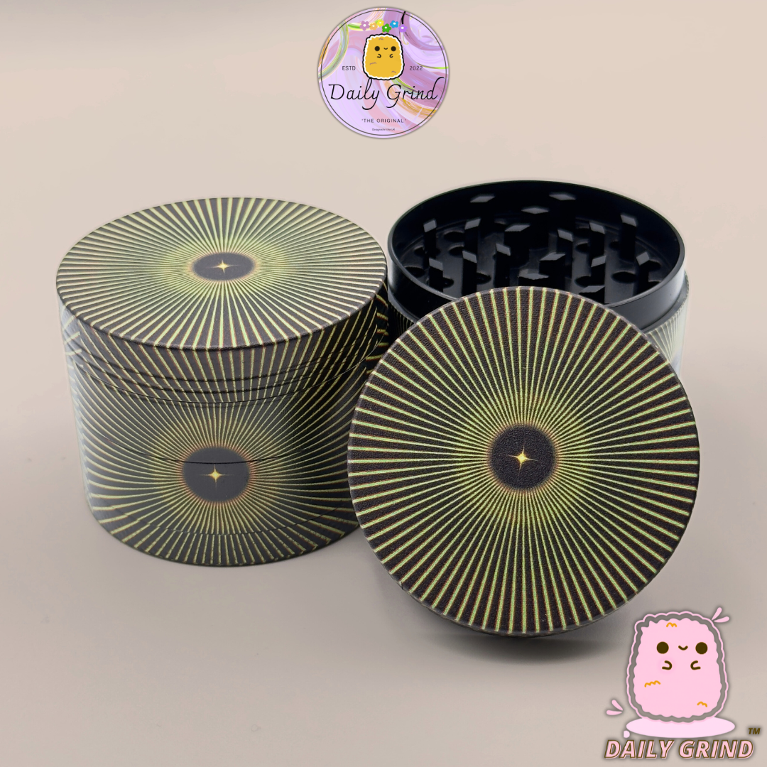 Motif Trippy coloré ondulé liquide Hallucination 50mm 4 pièces haute qualité personnalisé métal herbe broyeur cadeau 