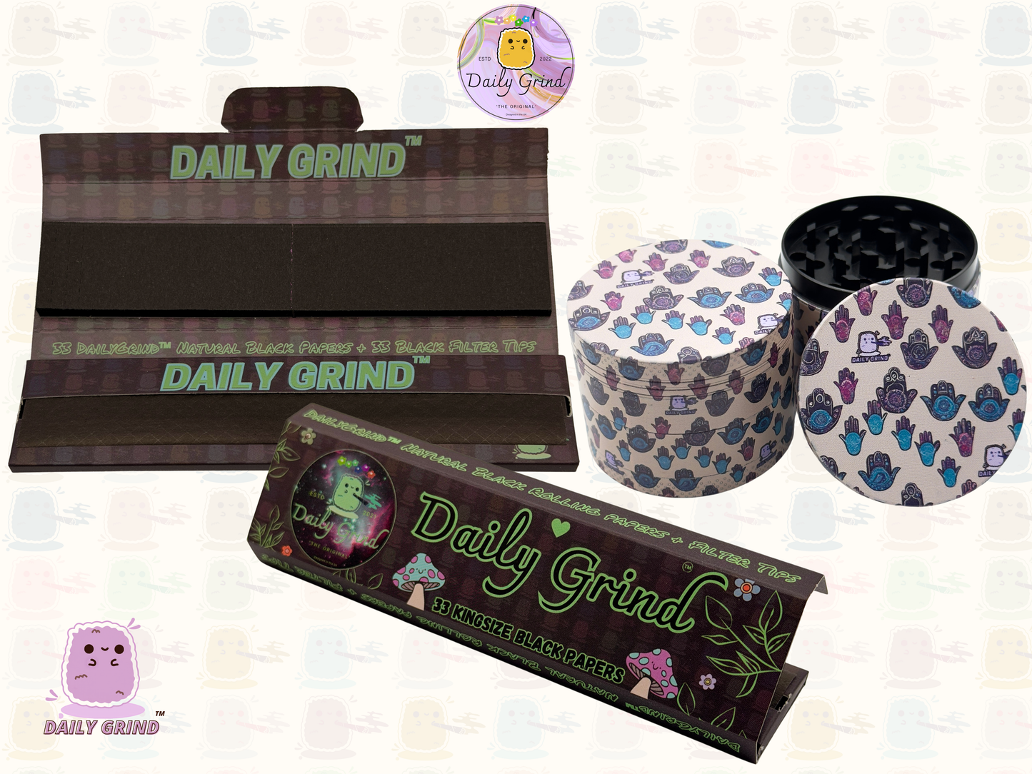 Motif Trippy coloré ondulé liquide Hallucination 50mm 4 pièces haute qualité personnalisé métal herbe broyeur cadeau 