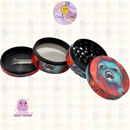 Mignon œil de cristal coloré Trippy 50mm 4 pièces de haute qualité personnalisé broyeur d'herbes en métal cadeau 