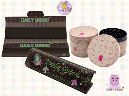Cute Pink Bows - 50mm Premium 4-Piece Custom Metal Tobacco Herb Grinder Cute Gift