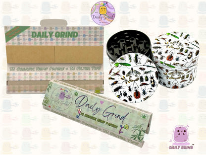 Insectes et insectes rampants effrayants style graphique vintage - 50 mm 4 pièces de haute qualité personnalisé broyeur d'herbes en métal cadeau 