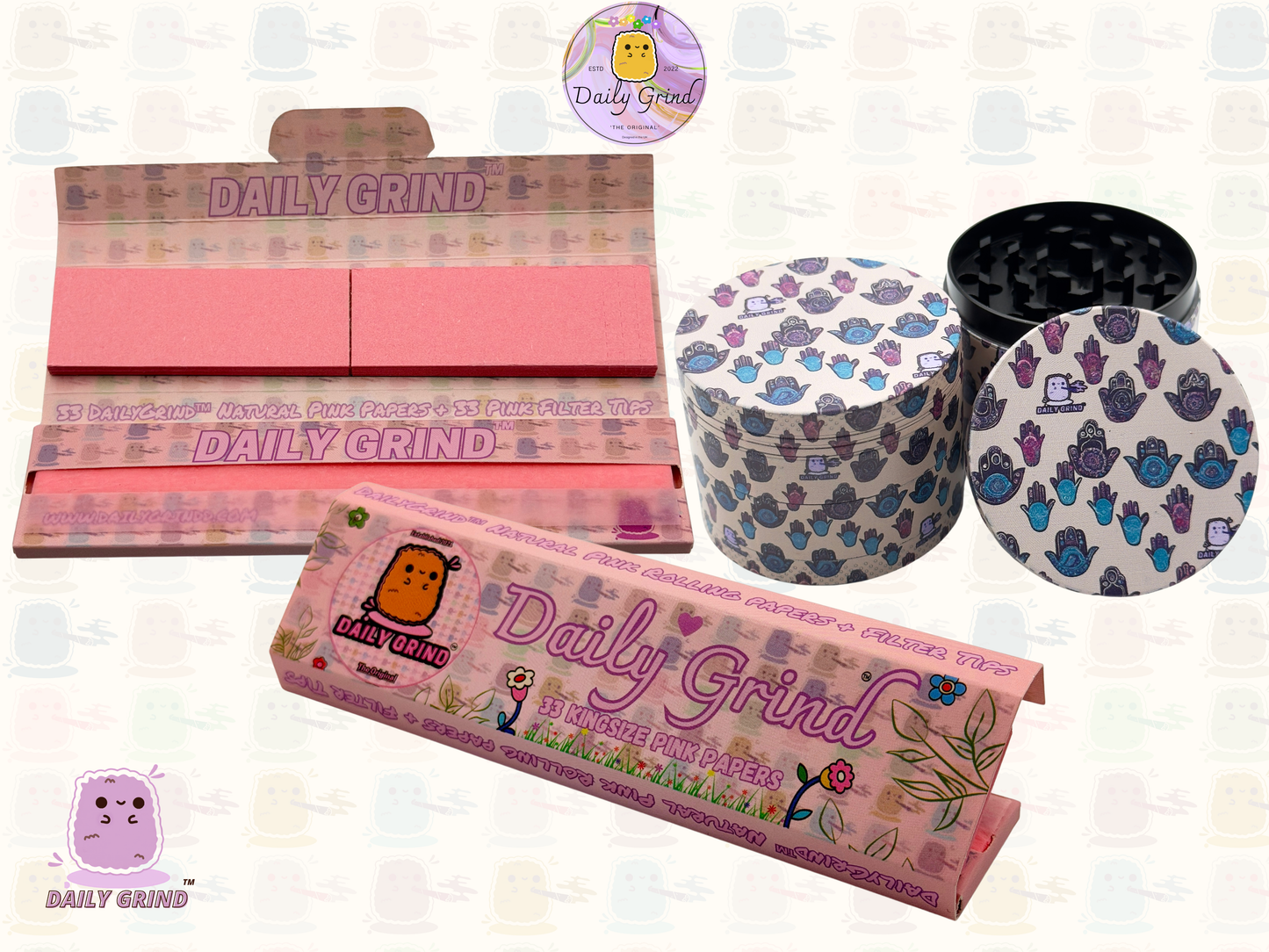 Motif Trippy coloré ondulé liquide Hallucination 50mm 4 pièces haute qualité personnalisé métal herbe broyeur cadeau 