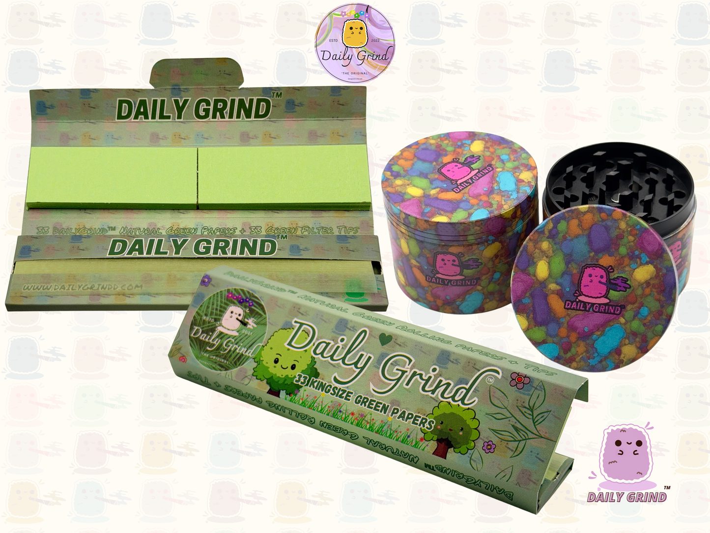 Motif Trippy coloré ondulé liquide Hallucination 50mm 4 pièces haute qualité personnalisé métal herbe broyeur cadeau 