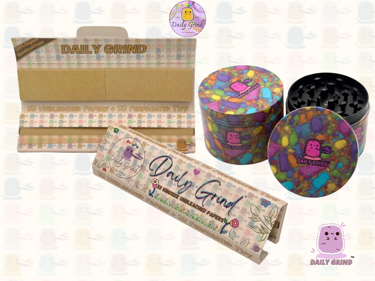 Motif Trippy coloré ondulé liquide Hallucination 50mm 4 pièces haute qualité personnalisé métal herbe broyeur cadeau 