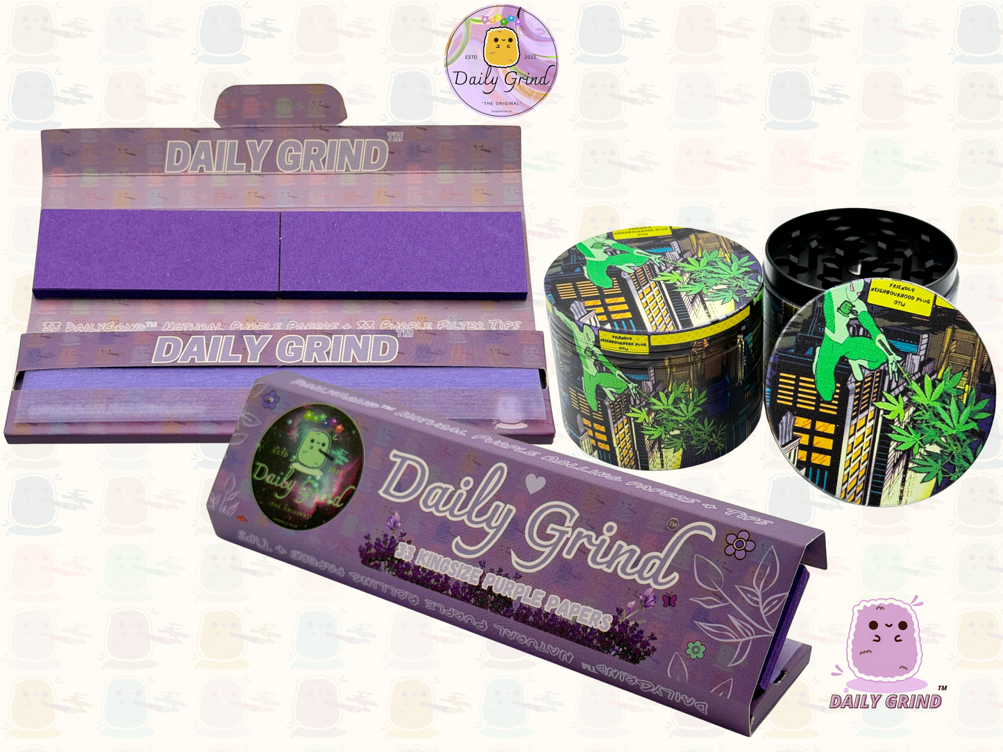 Motif Trippy coloré ondulé liquide Hallucination 50mm 4 pièces haute qualité personnalisé métal herbe broyeur cadeau 