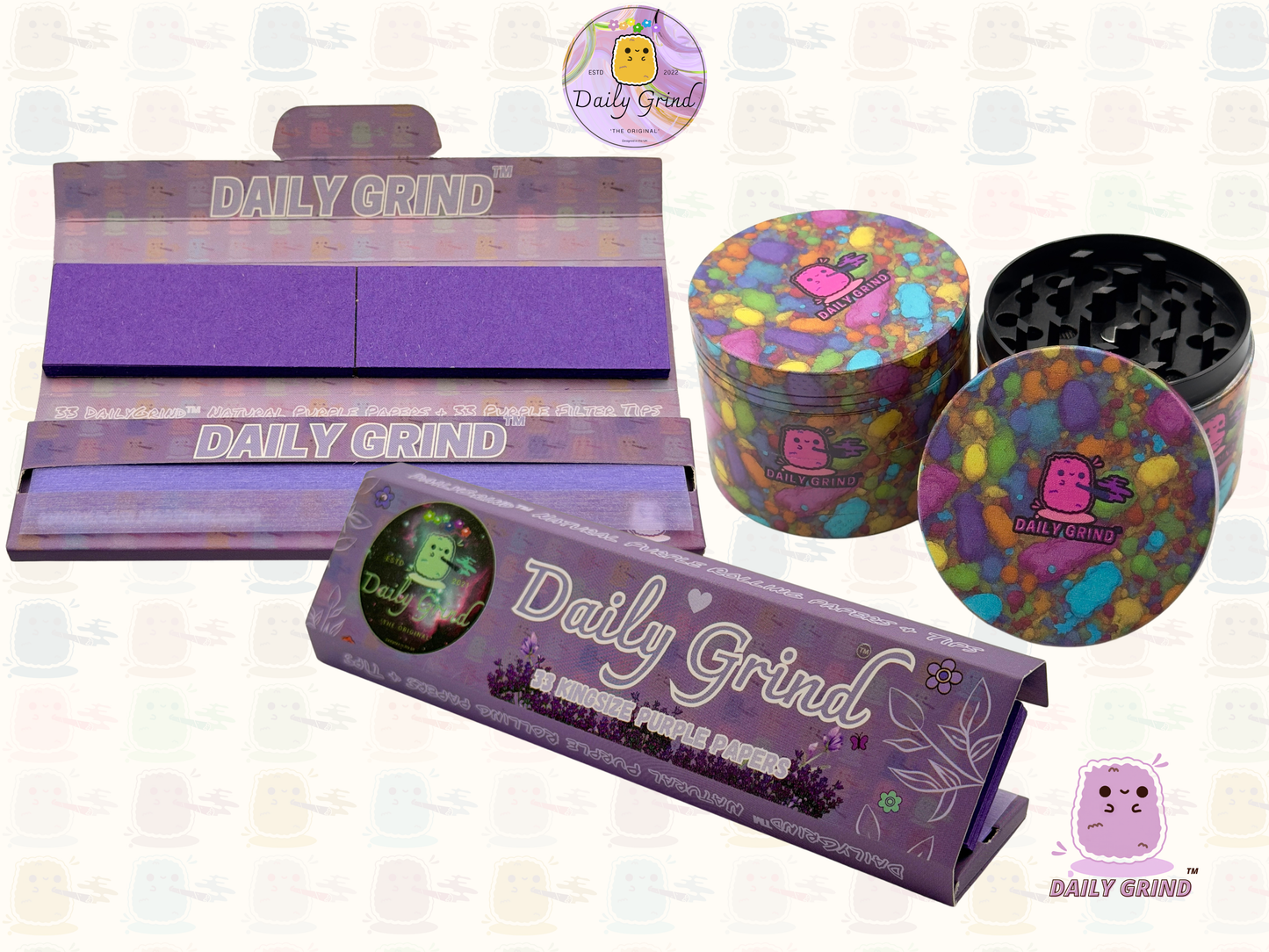 Motif Trippy coloré ondulé liquide Hallucination 50mm 4 pièces haute qualité personnalisé métal herbe broyeur cadeau 