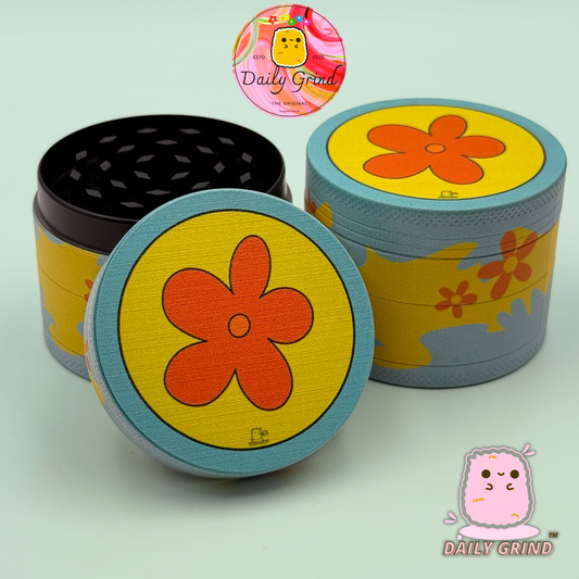 70’s Flower Power 60's Cute Peace Nostalgia - 50mm 4-Piece High Quality Custom Metal Tobacco Herb Grinder Gift Idea