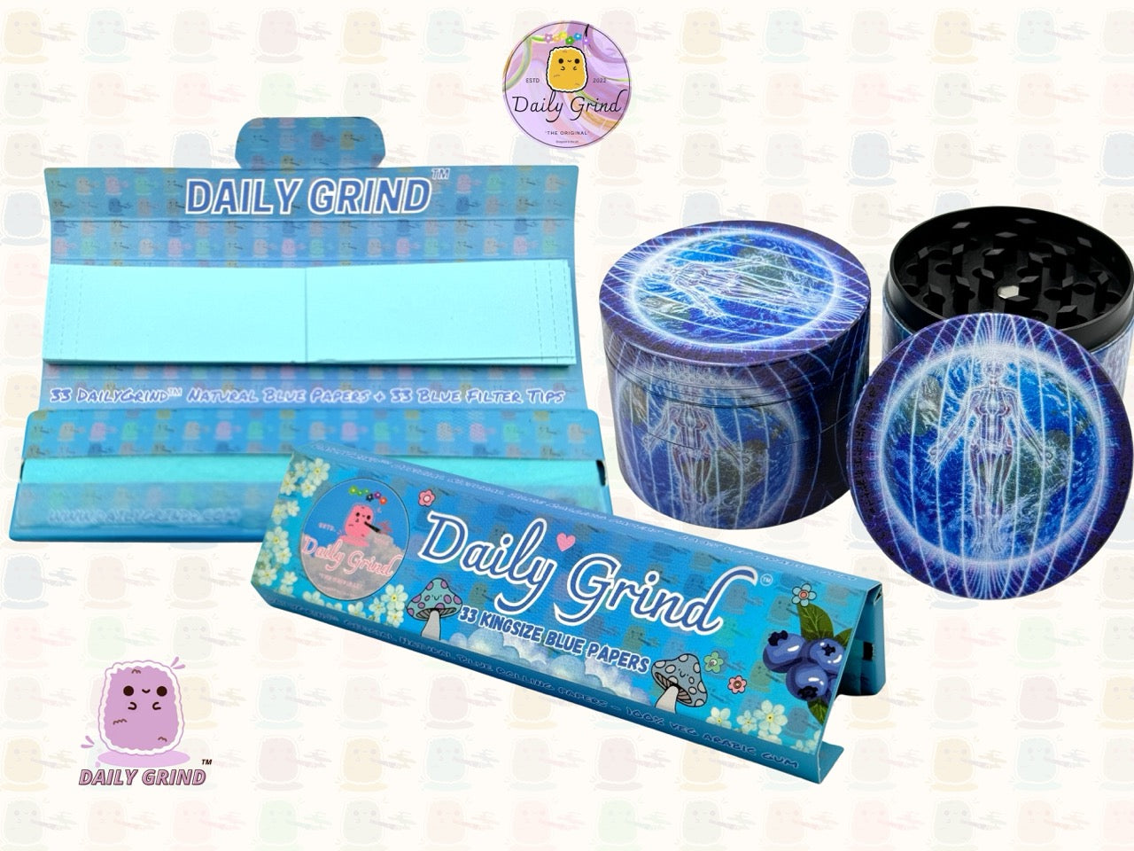 Motif Trippy coloré ondulé liquide Hallucination 50mm 4 pièces haute qualité personnalisé métal herbe broyeur cadeau 