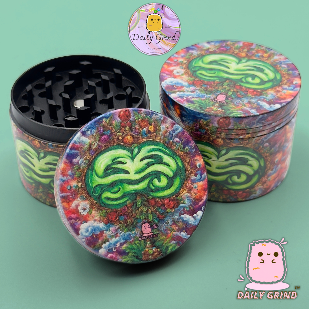 Motif Trippy coloré ondulé liquide Hallucination 50mm 4 pièces haute qualité personnalisé métal herbe broyeur cadeau 