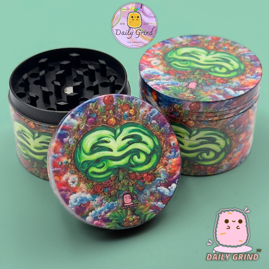 Motif Trippy coloré ondulé liquide Hallucination 50mm 4 pièces haute qualité personnalisé métal herbe broyeur cadeau 