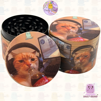 Gamer Kitten - 50mm Custom 4-Piece Metal Tobacco Herb Grinder - Christmas Gift