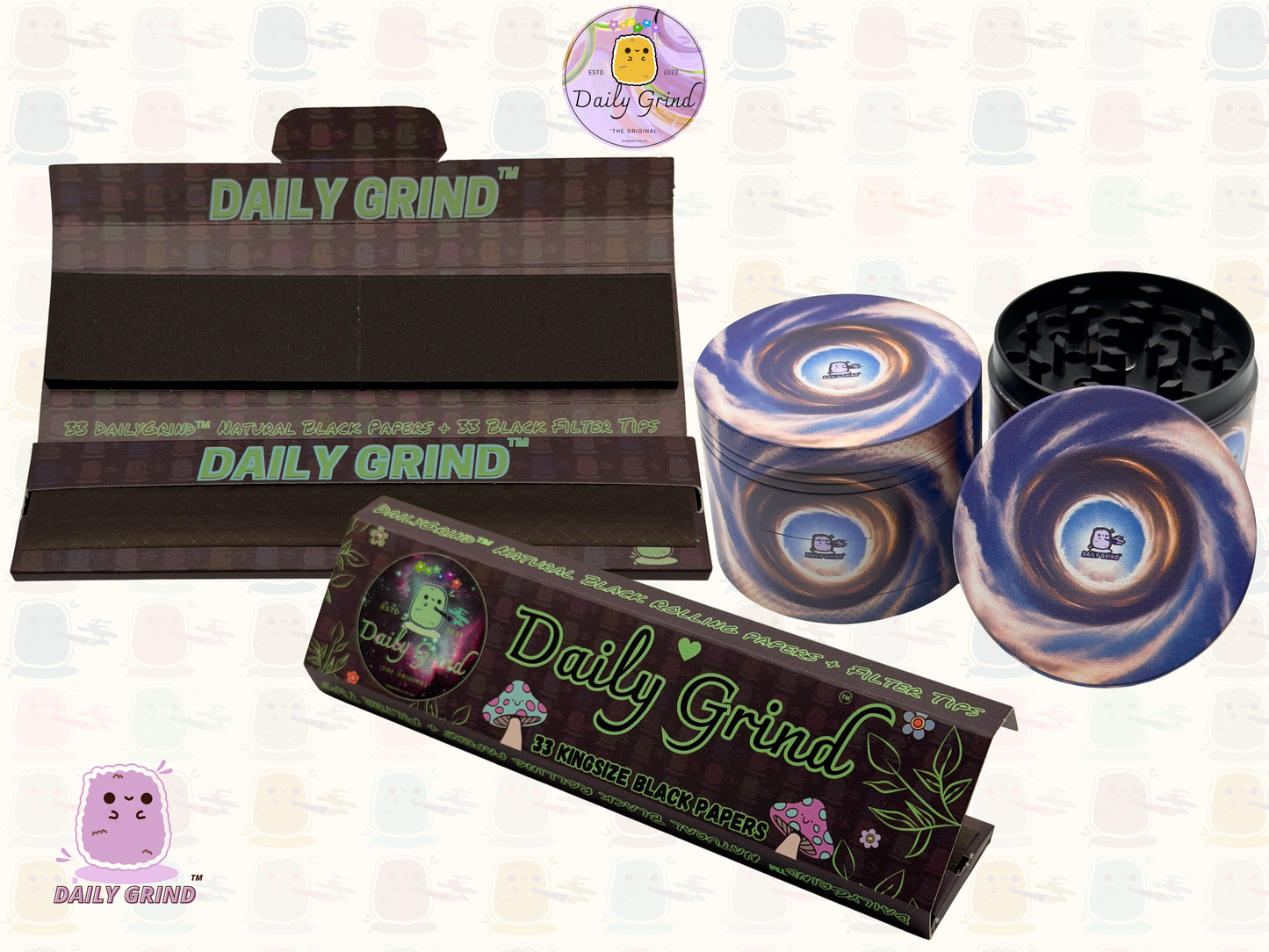 Motif Trippy coloré ondulé liquide Hallucination 50mm 4 pièces haute qualité personnalisé métal herbe broyeur cadeau 