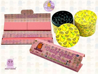 Juicy Lemon Slices Fruit Candy Yellow - 50mm 4-Piece High Quality Custom Metal Tobacco Herb Grinder Gift Idea