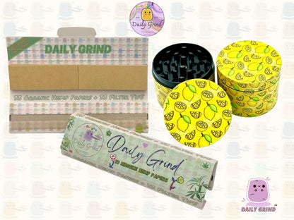 Juicy Lemon Slices Fruit Candy Yellow - 50mm 4-Piece High Quality Custom Metal Tobacco Herb Grinder Gift Idea