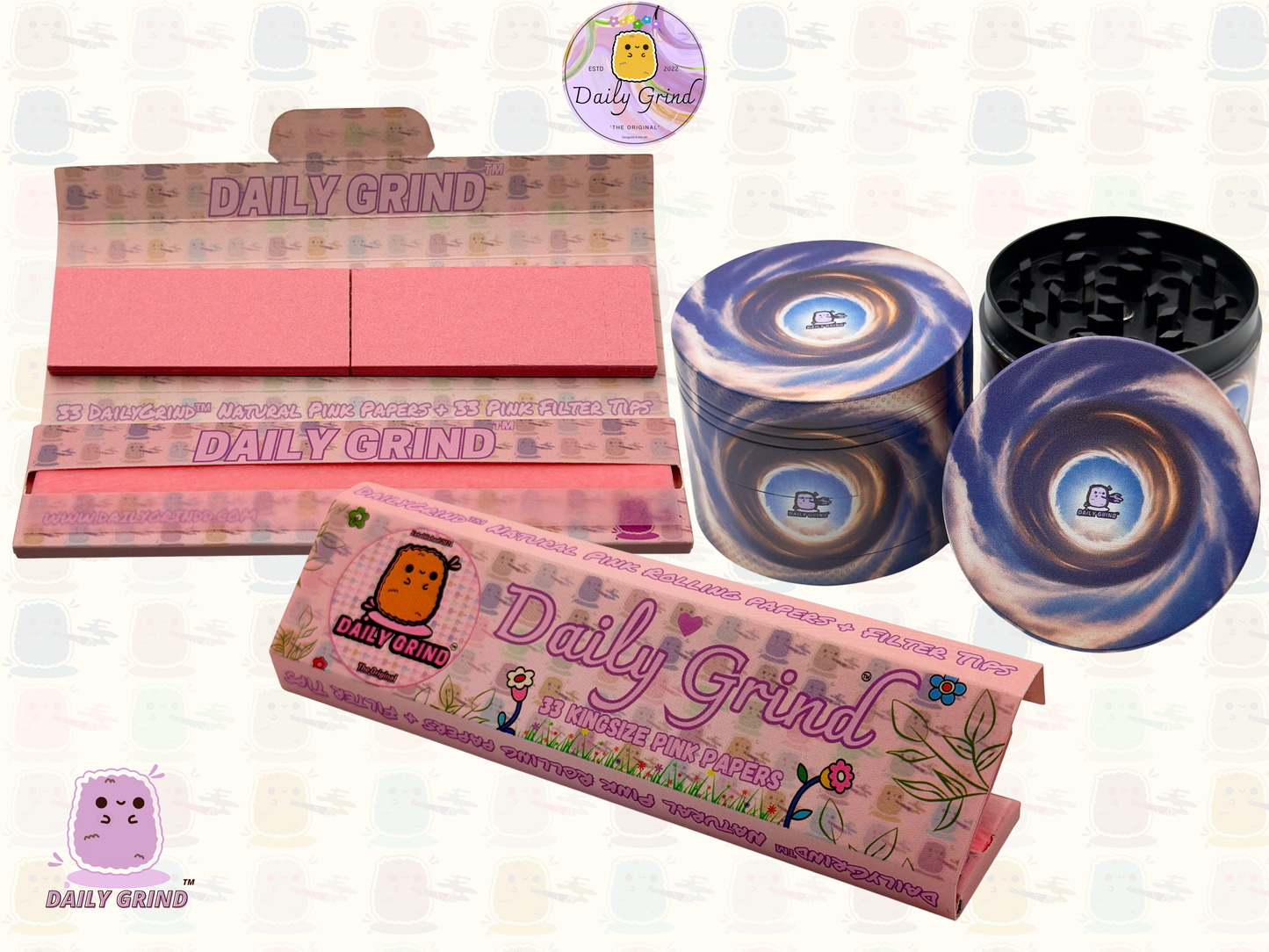 Motif Trippy coloré ondulé liquide Hallucination 50mm 4 pièces haute qualité personnalisé métal herbe broyeur cadeau 